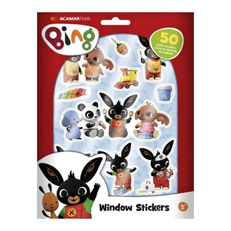 Okenní dekorace, Bing Bunny 50ks samolepek na kartě 16x21cm