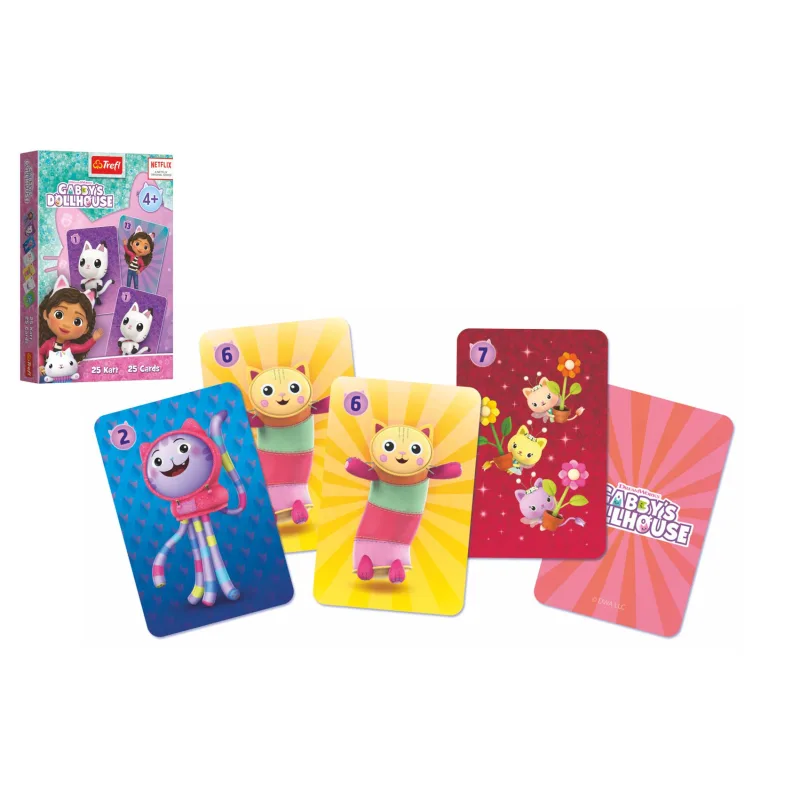 Trefl Čierny Peter Gabby/Gabby´s Dollhouse spoločenská hra v papierovej krabičke 6x9x1cm 20ks v boxe