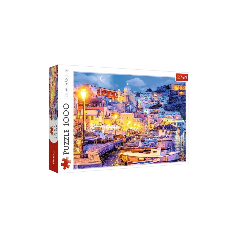 Trefl Puzzle Ostrov Procida v noci, Itálie 68,3x48cm 1000dílků v krabici 40x27x6cm