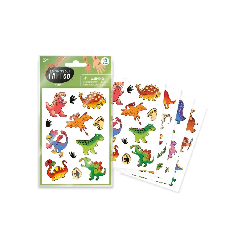 DODO Tetovanie Dinosaurus/Dinosaury 10,5x15cm 4 listy v sáčku