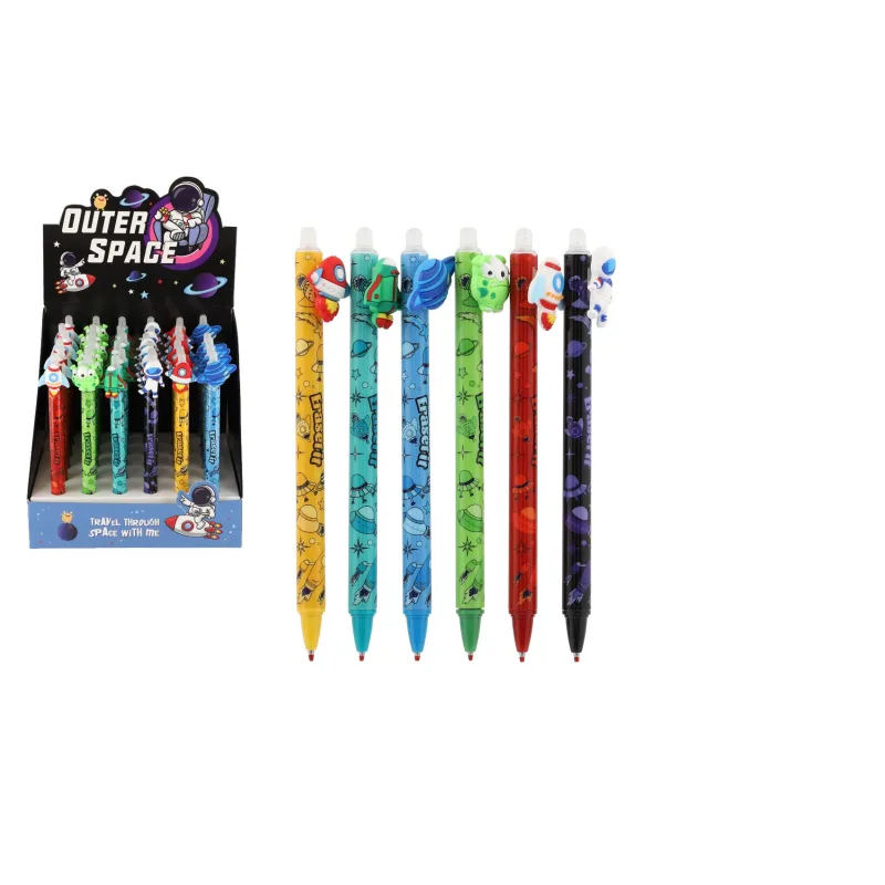 Teddies Ceruzka/pero gumovacie dopravný prostriedok 0,5 plast modré 6 farieb 36ks v boxe