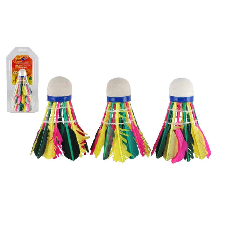 Teddies Loptičky/Košíčky na bedminton perové 3ks v blistri 11x23x7cm