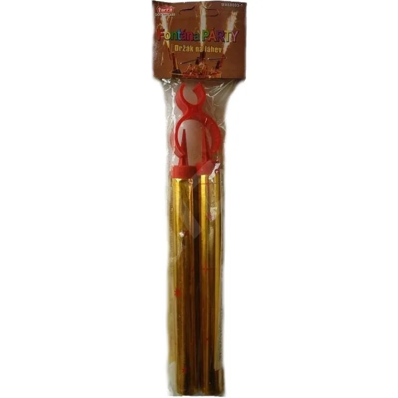 Rappa Fontána párty zlatá s držiakom na fľašu 35 sek 15 cm 2 ks