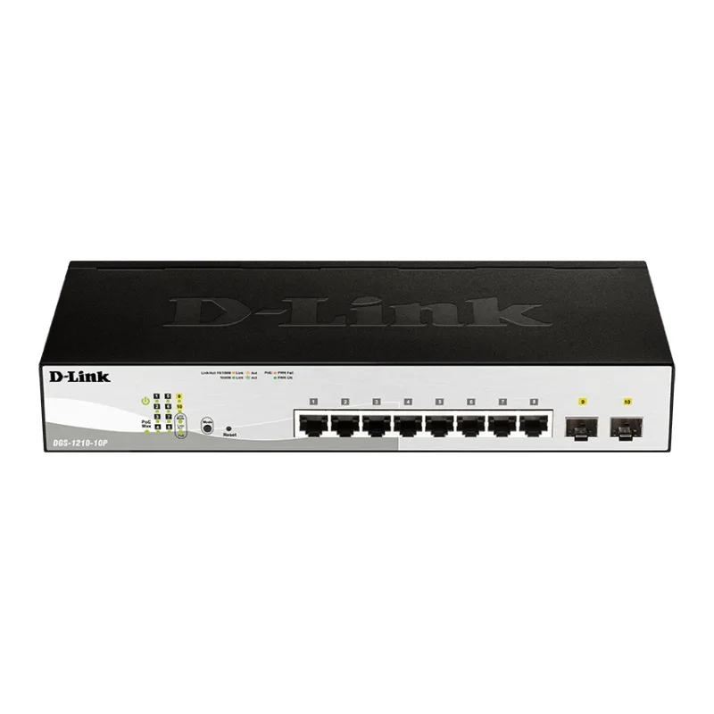 D-Link DGS-1210-10P, 10-port 10/100/1000 Gigabit PoE Smart Switch including 2x SFP 65W DGS-1210-10P/E
