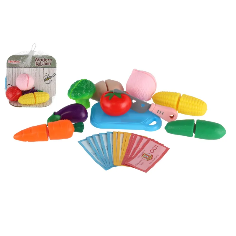 Teddies Zelenina krájacia s doskou plast v sieťke 18x15cm