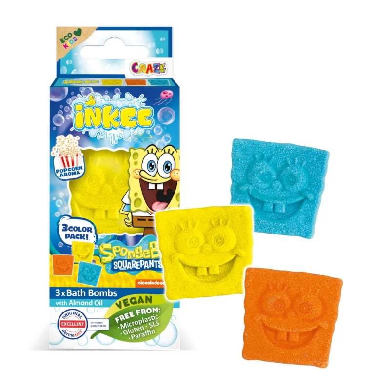 Amenity AB INKEE - Mini pack šumivé bomba - Sponge Bob