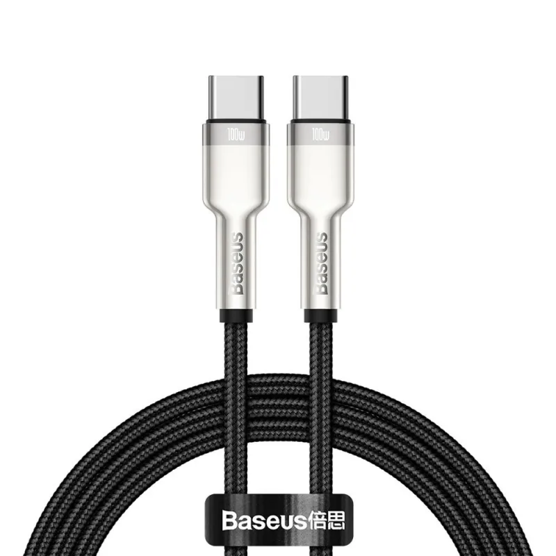NONAME Baseus Datový kabel Cafule USB-C/USB-C 1m 100W (20V 5A) černý 6953156202320
