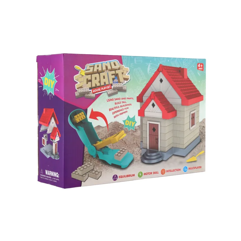 Teddies Stavebnica dom s pieskom plast s doplnkami v krabici 28x19x8cm