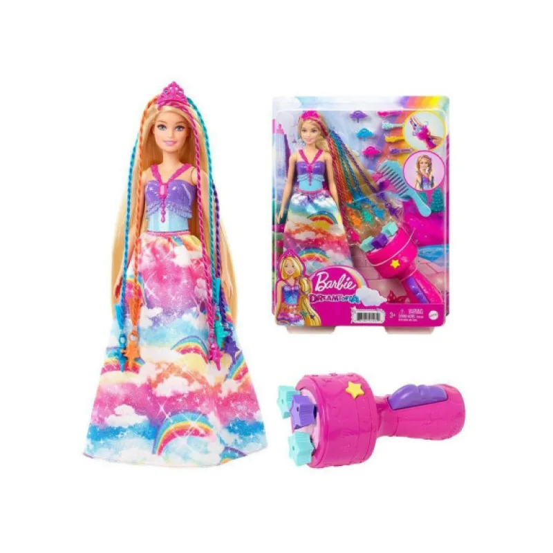 Mattel Barbie princezna s barevnými vlasy, herní set