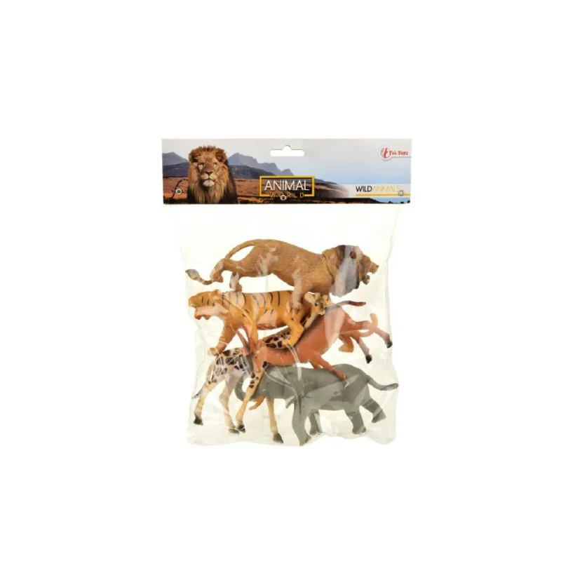 Teddies Zvieratá safari plast 11-15cm 5ks v sáčku