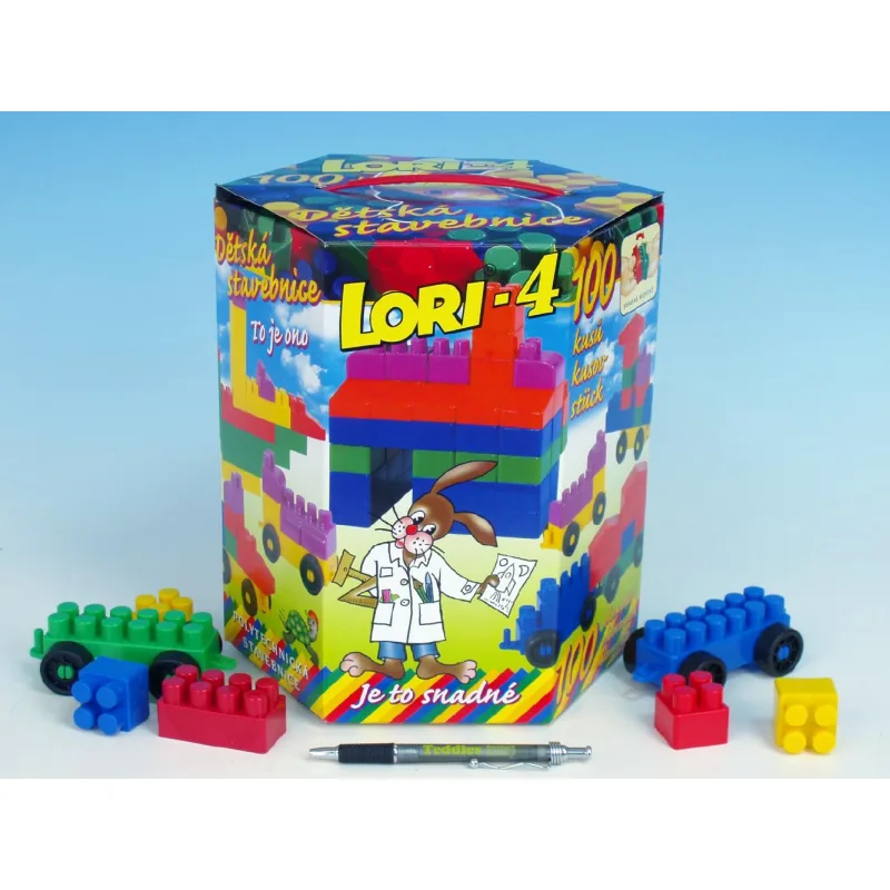 LORI Stavebnica LORI 4 plast 100ks v krabici 23x25x20cm