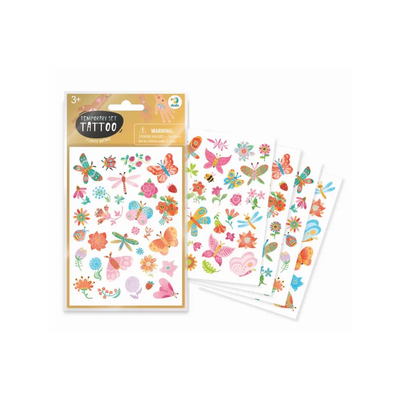 DODO Tetovanie Motýle a kvety 10,5x15cm 4 listy v sáčku