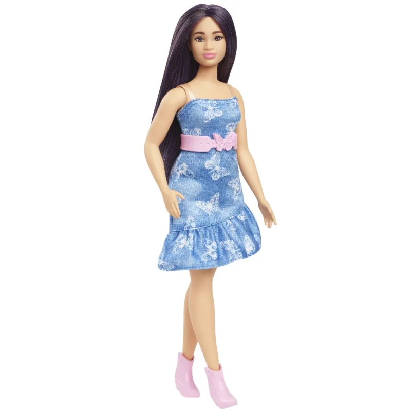 Mattel Barbie MODELKA - MODRÉ ŠATY S MOTÝLKY