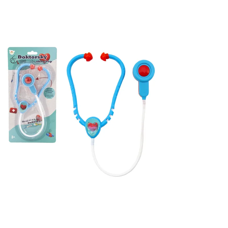 Teddies Stetoskop plast 53cm na batérie so svetlom so zvukom na karte 17x34x3cm