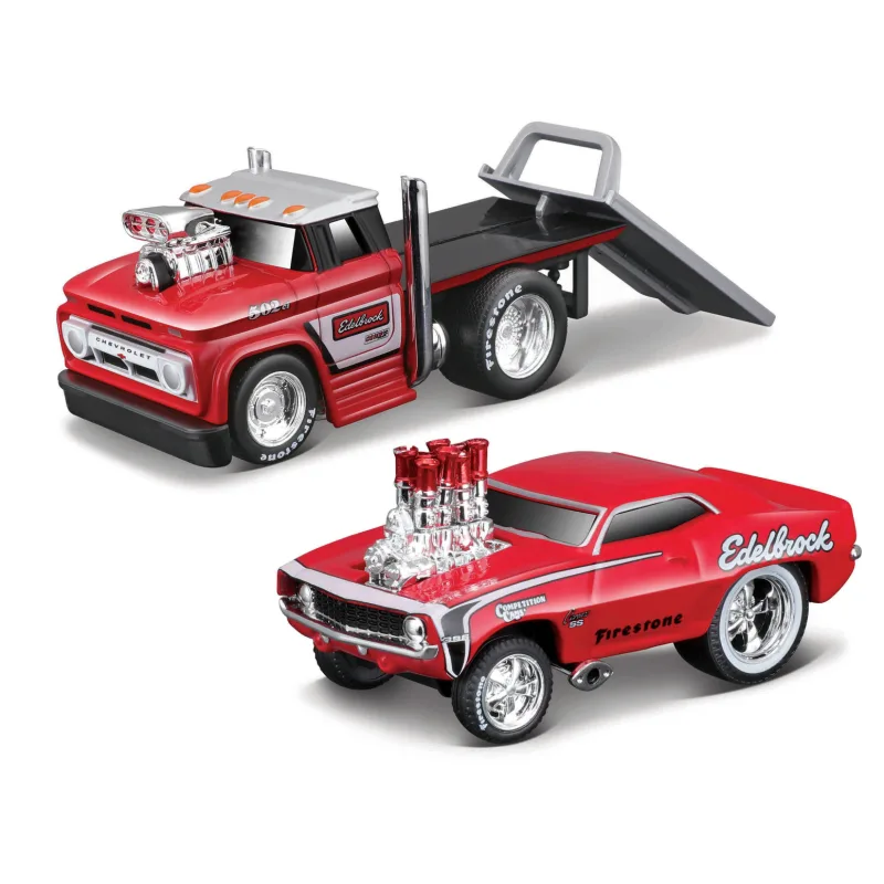 Maisto - Muscle Transports - 1966 Chevrolet C60 Plošinový nákladný automobil 1969 Chevrolet Camaro SS, 1:64