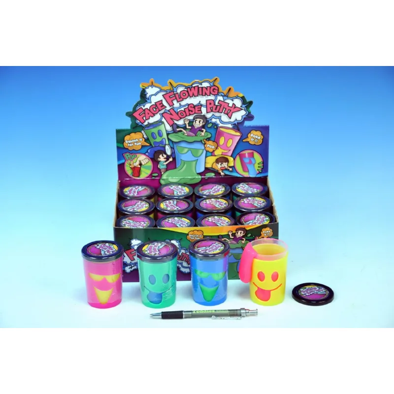 Teddies Sliz - hmota s tvárou tečúca prdiaca 7,5x5,5cm asst 4 farby