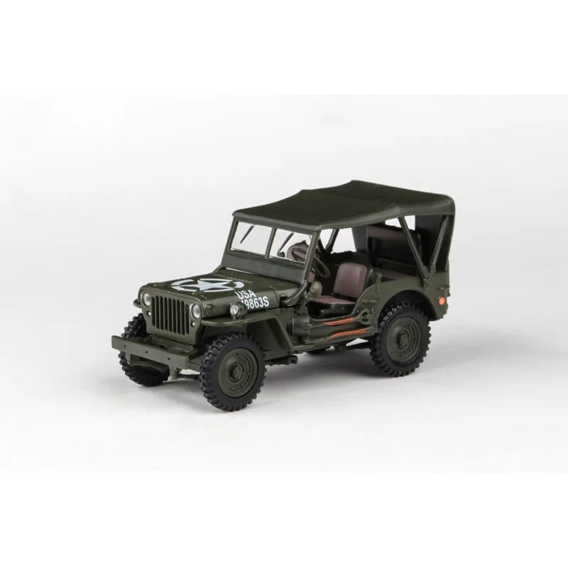 Abrex Cararama 1:43 - 1/4 Ton Military Vehicle Soft Top - Military Green