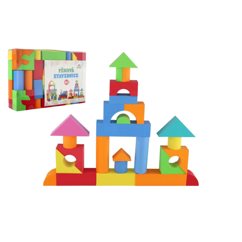 Teddies Stavebnica penová 81ks v plastovej krabici 32x21,5x7,5cm