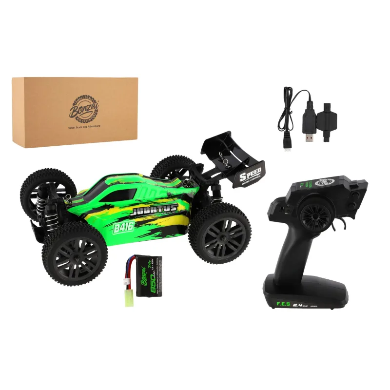 Teddies Auto RC Buggy Bonzai Jubatus terénne 30cm plast zelené 2,4GHz na bat.+2xnar. pack v krab. 40x14x21