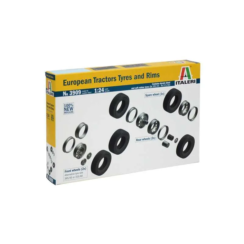 Italeri Model Kit doplňky 3909 - EUROPEAN TYRES and RIMS (1:24)