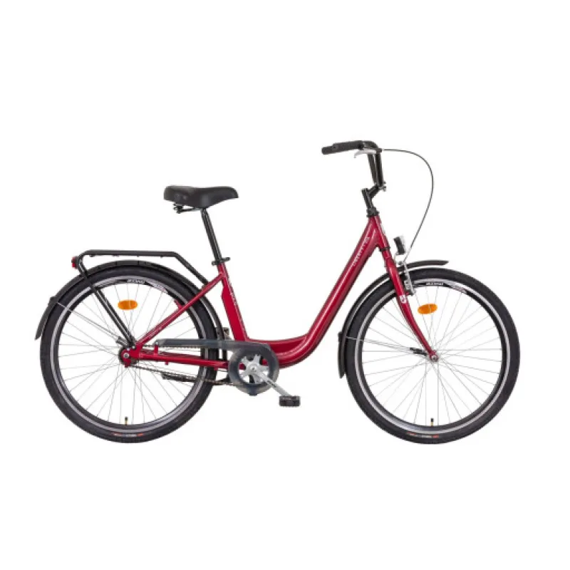 LIBERTY Městské jízdní kolo VIA 1spd. 26" 2026 rubínové, Přední vidlice Pevná