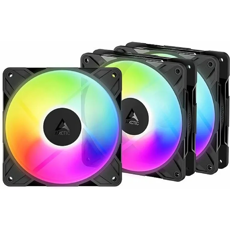 ARCTIC P12 Pro Reverse A-RGB (3pack) 120mm Case Fan with A-RGB - Reverse Impeller Design - FDB beari ACFAN00333A