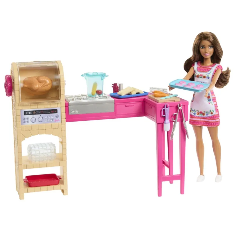 Mattel Barbie BÁBIKA TERESA A KUCHYŇKA HERNÝ SET
