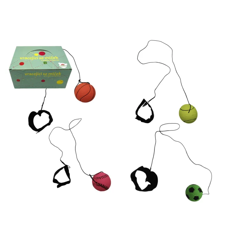 Teddies Loptička vracajúca sa gumová 6cm 4 farby