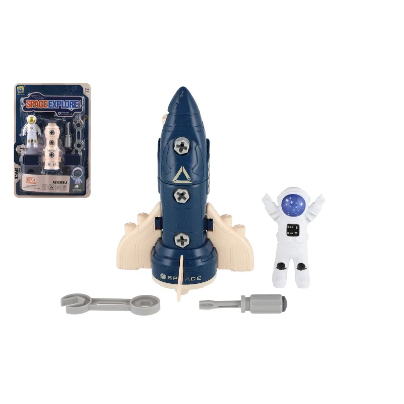 Teddies Sada vesmír skrutkovací plast s doplnkami 2 druhy na karte 21,5x32x4cm