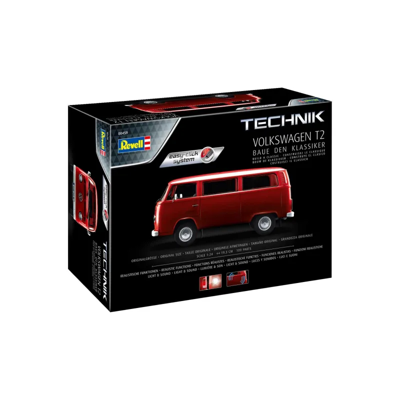 Revell Plastic ModelKit TECHNIK auto 00459 - Volkswagen T2 (Easy-Click System) (1:24)