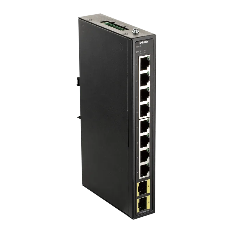D-Link DIS-100G-10S Průmyslový Gigabit unmanaged switch, 8 GbE, 2 SFP DIS-100G-10S