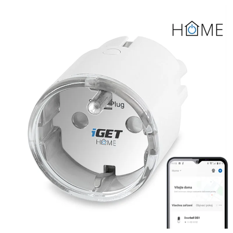 iGET HOME Power 1 - WiFi chytrá zásuvka 230V, samostatná, měření spotřeby, 3680W, 16 A 75020813