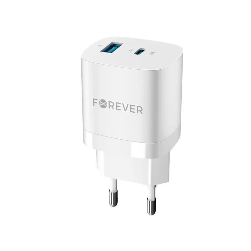 Rychlonabíječka do sítě Forever TC-05 PD+USB GaN 33W bílá GSM115405