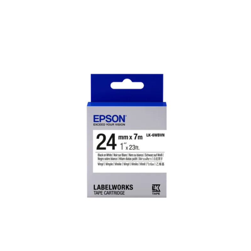 EPSON POKLADNÍ SYSTÉMY Epson Tape Cartridge LK-6WBVN Vinyl, Black/White 24 mm / 7m C53S656020
