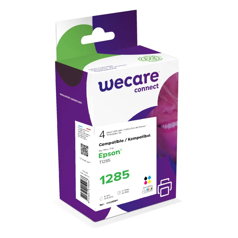 WECARE ARMOR ink sada kompatibilní s EPSON C13T12854012,černá/CMY K10215W4
