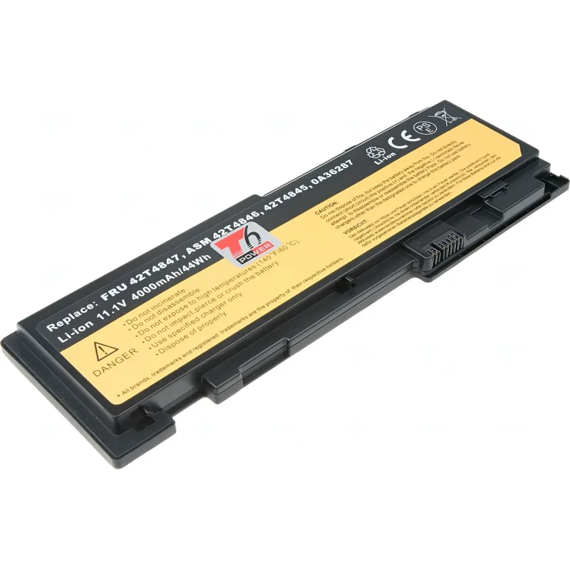 Baterie T6 Power Lenovo ThinkPad T420s, ThinkPad T430s, 4000mAh, 44Wh, 6cell NBIB0103