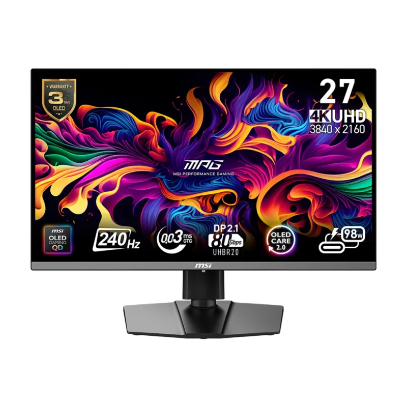 MSI MPG/272URX/26,5"/QD-OLED/4K UHD/240Hz/0,03ms/Černá/3R MPG 272URX QD-OLED