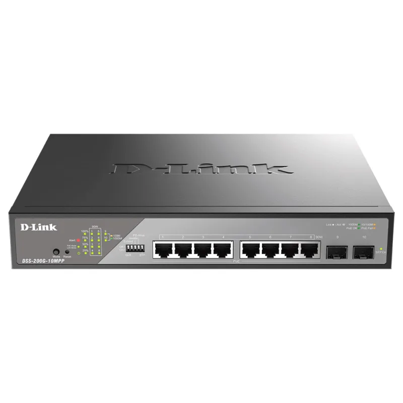 D-Link DSS-200G-10MPP/E 10-Port Gigabit Ethernet PoE++ Surveillance Switch DSS-200G-10MPP/E