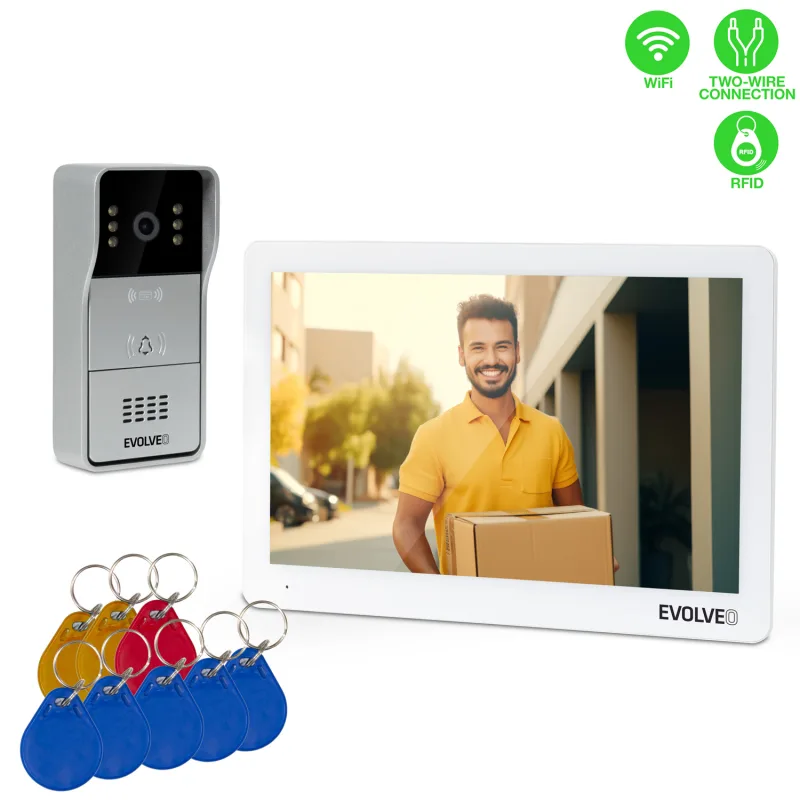 EVOLVEO DoorPhone 10-2W - 2 drátový videotelefon s aplikací 32GB pamětí DP-10-2-W