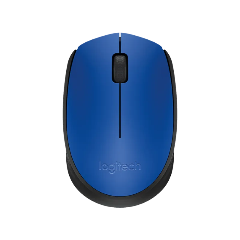 Logitech M171/Kancelářská/Optická/1 000 DPI/Bezdrátová USB/Černá-modrá 910-004640