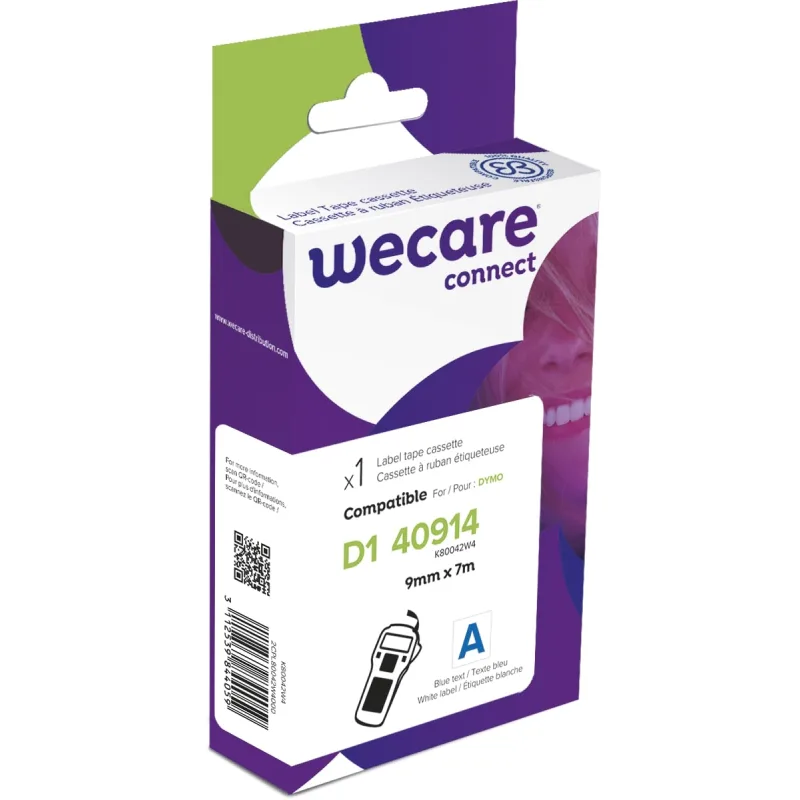WECARE ARMOR páska kompatibilní s DYMO S0720690,Blue/White,9MM*7M K80042W4