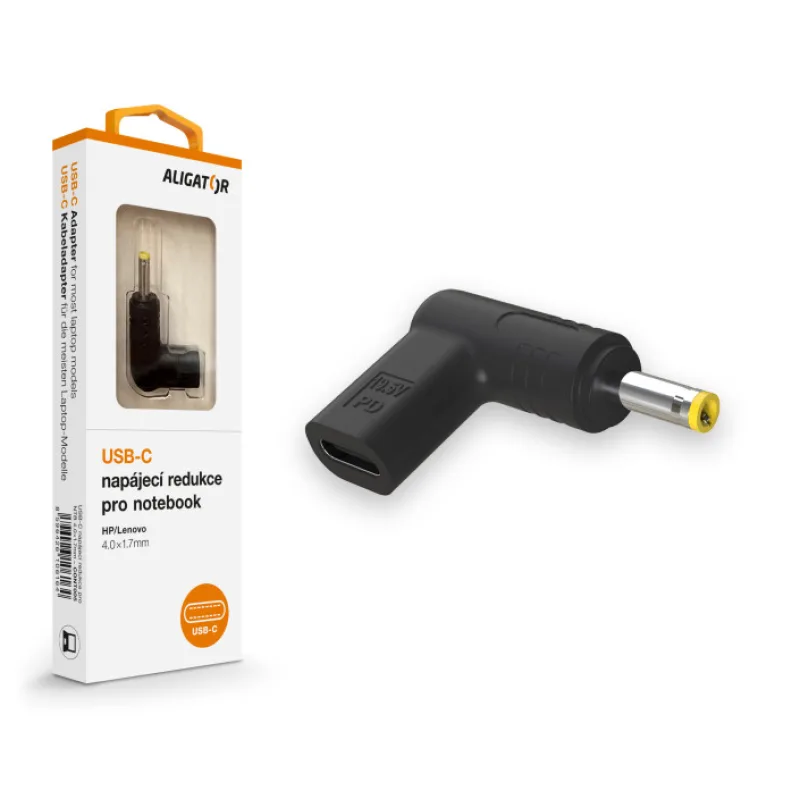 Aligator USB-C napájecí redukce 4,0 x 1,7 mm pro notebooky HP/Lenovo CONT005