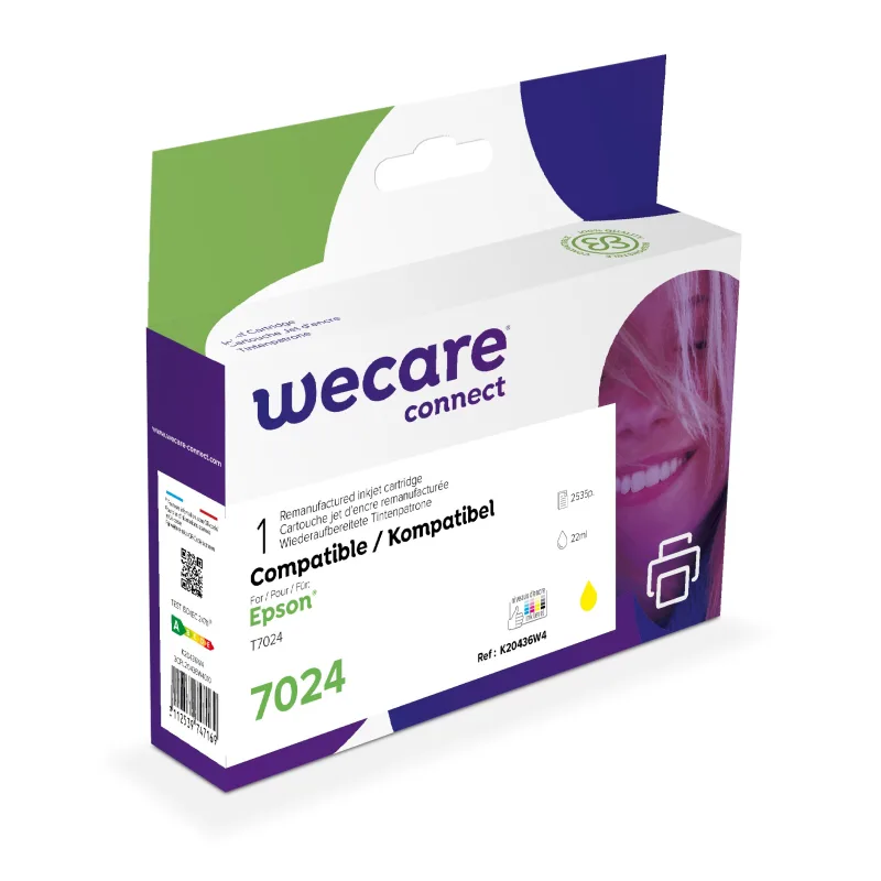 WECARE ARMOR ink kompatibilní s Epson WF4015, T70244010, 22ml, žlutá/yellow K20436W4
