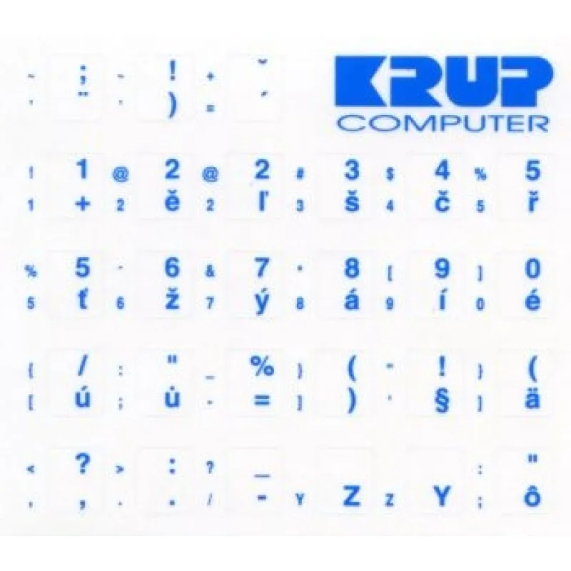 PREMIUMCORD polepka na klávesnici - modrá, česká pkczm