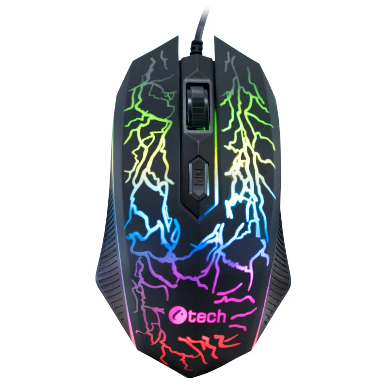 C-TECH Tychon/Herní/Optická/3 200 DPI/Drátová USB/Černá GM-03P