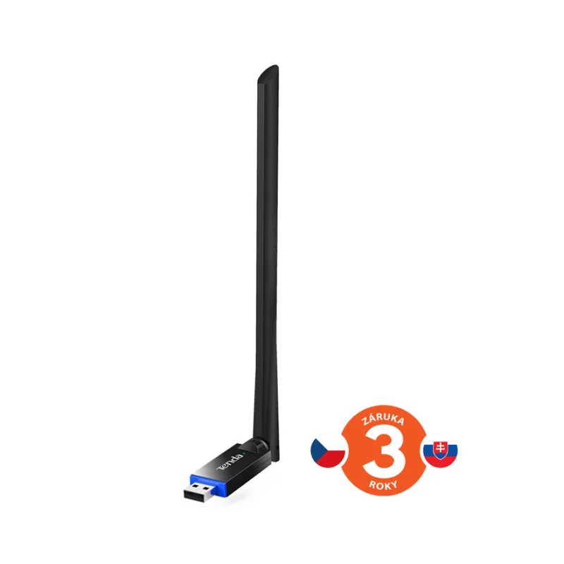 Tenda U10 WiFi AC USB Adapter, 650 Mb/s, 802.11 ac/a/b/g/n, anténa 6 dBi,Windows, autoinstalace 75011845
