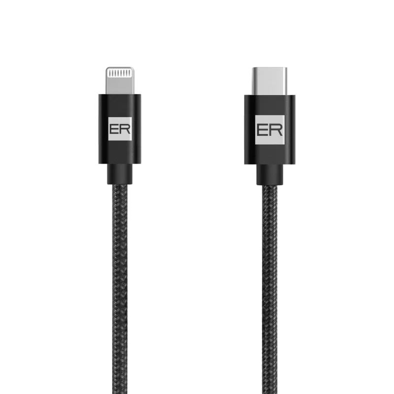 ER POWER kabel USB-C/Lightning 120cm černý ERPWCL120BK
