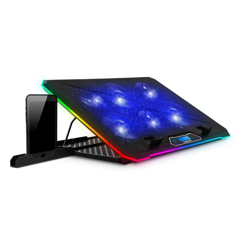 EVOLVEO Ania 9, chladící podložka pod notebook, 6x ventilátor, RGB obvodové podsvícení ANIA9