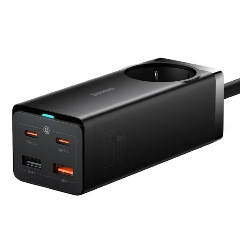 NONAME Baseus Rychlonabíječka do sítě GaN3 Pro, 2x USB-C, 2x USB + AC 65W černá 6932172610241