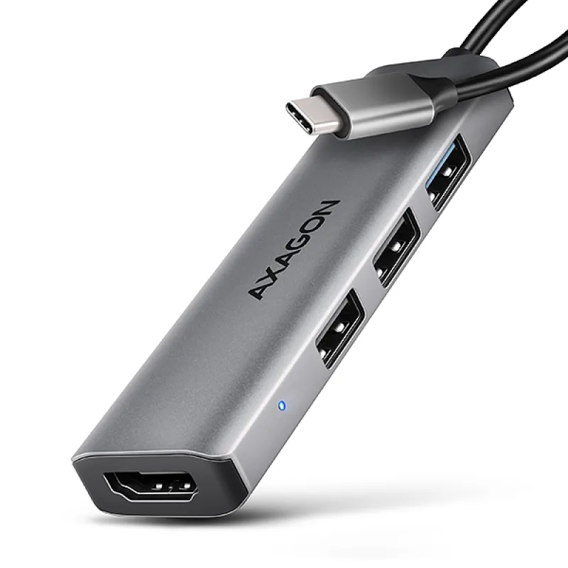AXAGON HMC-H3A, USB 5Gbps hub, 3x USB-A, HDMI 4k/30Hz, kabel USB-C 15cm HMC-H3A